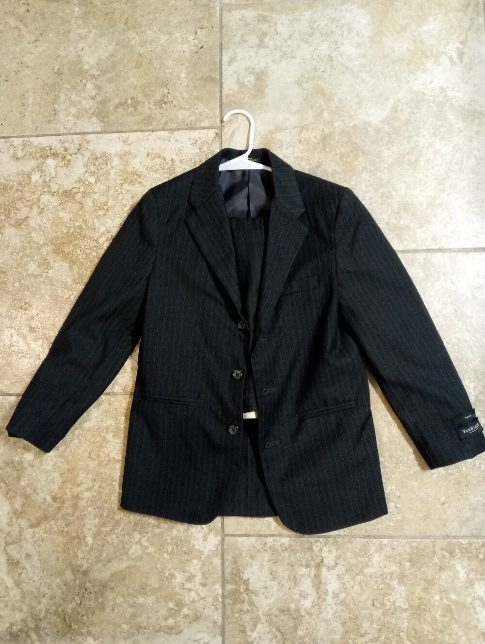 Van Heusen Women’s Black Pinstripe Suit Set Blazer & Dress Pants Size 12R